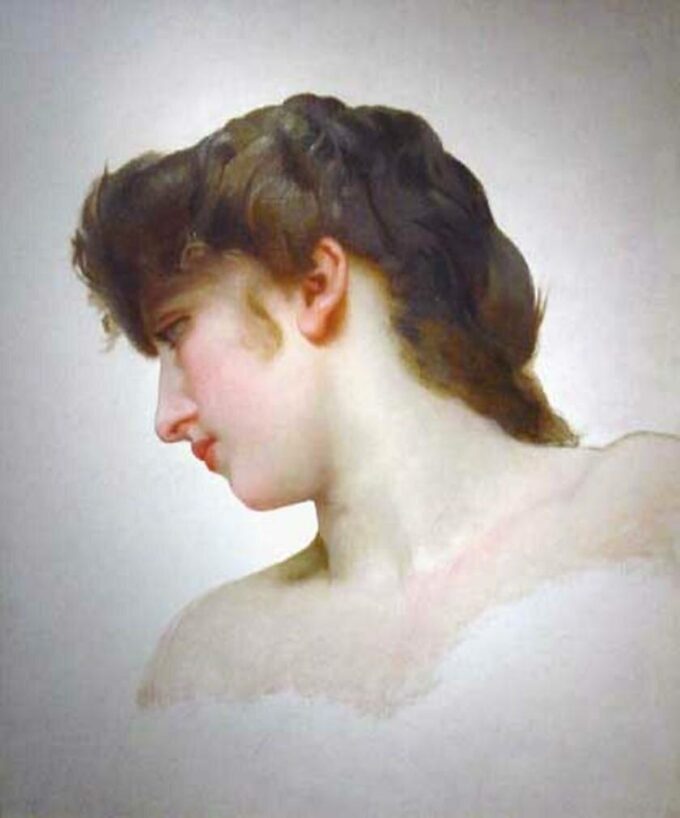 Studio della testa di un volto femminile biondo – William Bouguereau William Bouguereau 70x85