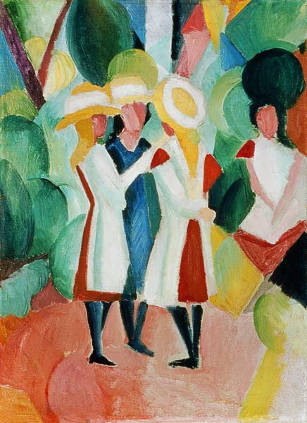 Tre ragazze con cappelli di paglia gialla – August Macke August Macke 70x105