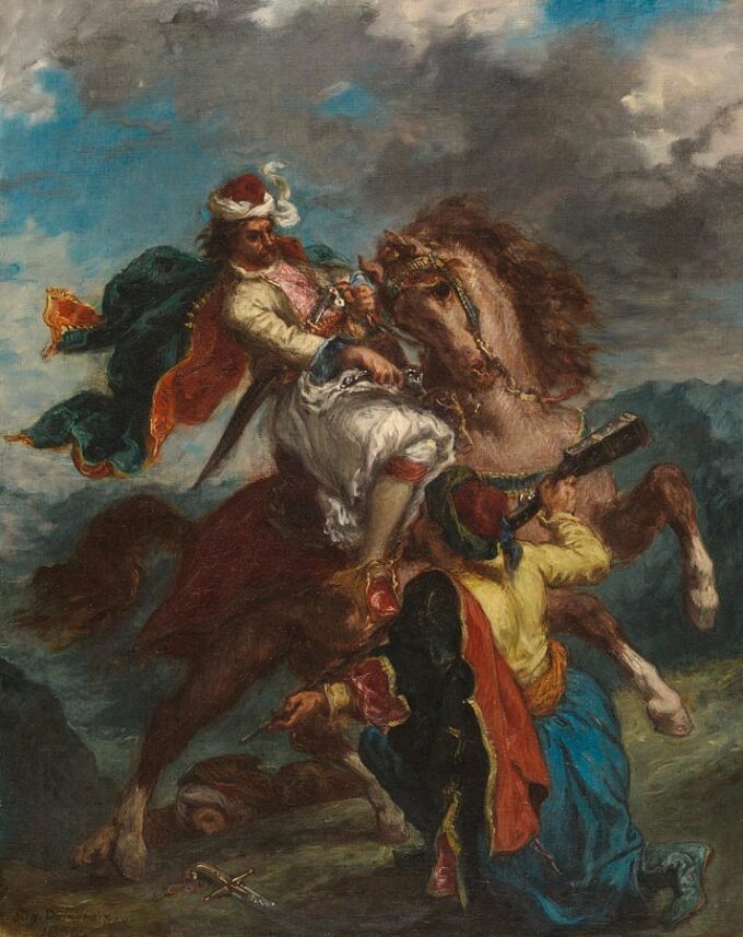 Lotta tra un Turco e un Greco – Eugène Delacroix Eugène Delacroix 70x85