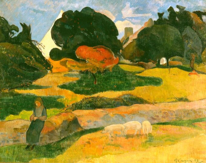 Ragazze che custodiscono i maiali – Paul Gauguin Paul Gauguin 85x75