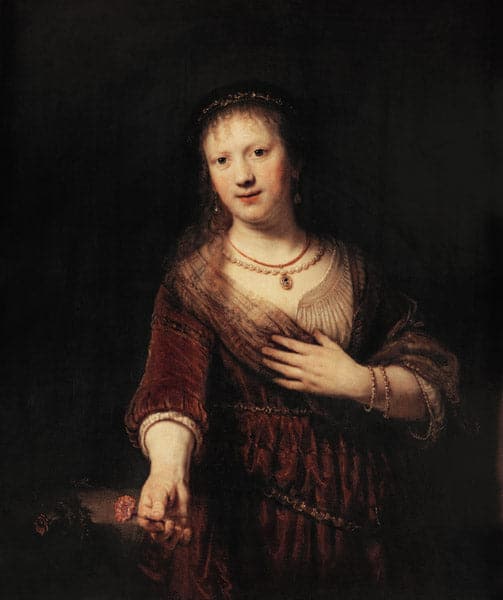 Saskia con il fiore rosso – Rembrandt van Rijn Rembrandt van Rijn 70x85