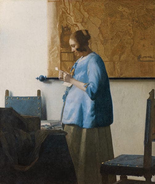 La donna in blu che legge una lettera – Johannes Vermeer Jan Vermeer 70x85