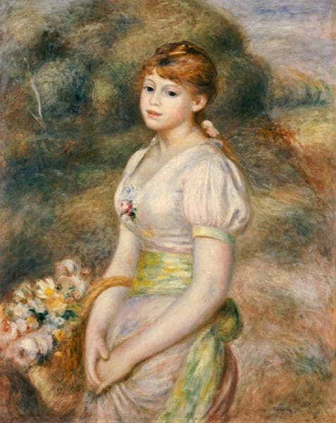 Giovane ragazza con un panier di fiori – Pierre-Auguste Renoir Pierre-Auguste Renoir 70x85