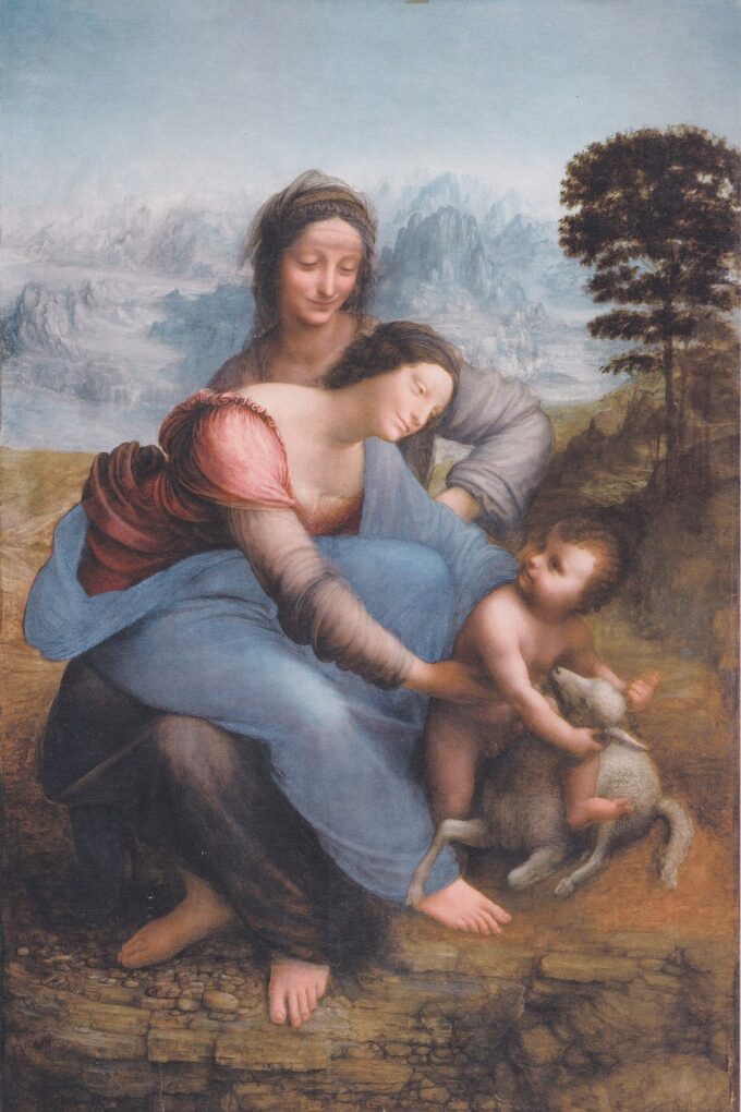 La Vergine con il Bambino e Santa Anna – Leonardo da Vinci Léonard da Vinci 70x105