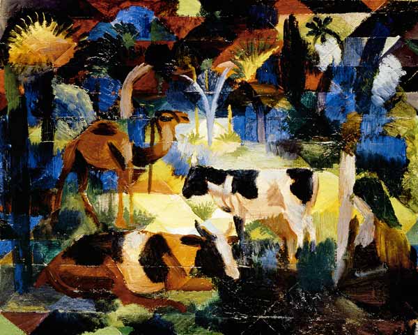 Paesaggio con mucche e cammelli – August Macke August Macke 85x75