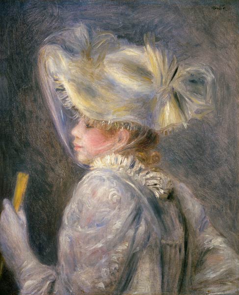 Giovane donna con il cappello bianco – Pierre-Auguste Renoir Pierre-Auguste Renoir 70x85