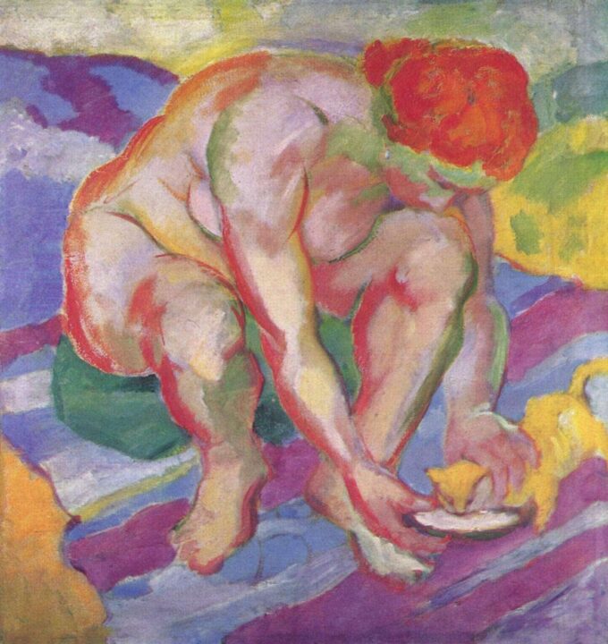 Nudo con gatto – Franz Marc Franz Marc 70x70