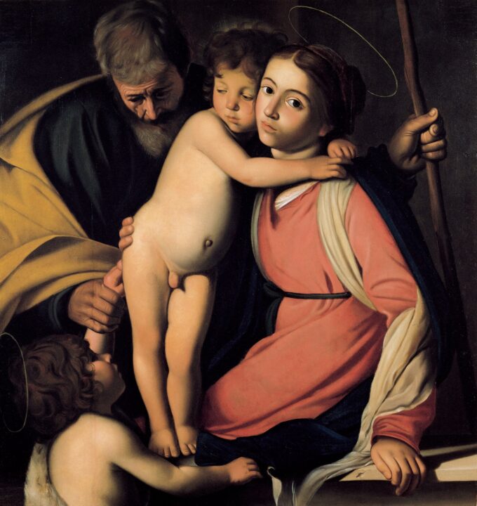 La Sacra Famiglia con San Giovanni Battista da bambino – Caravaggio Caravaggio 70x70