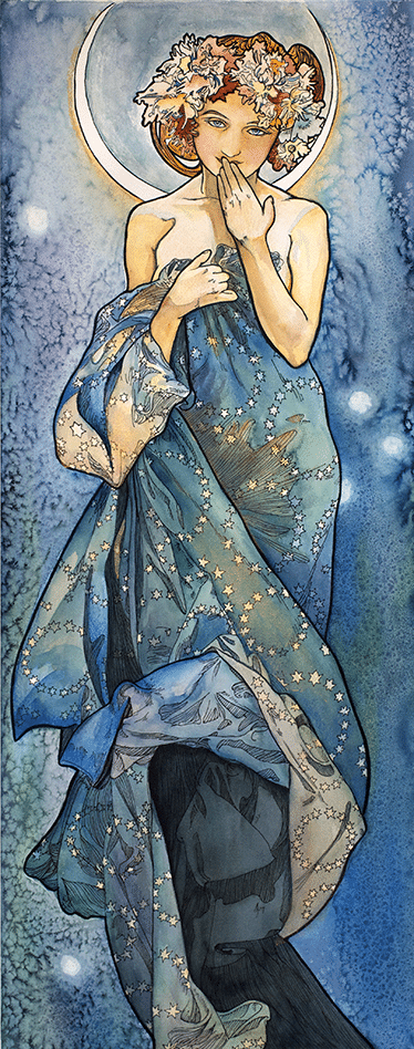 Chiar di luna – Mucha Alfons Mucha 70x160