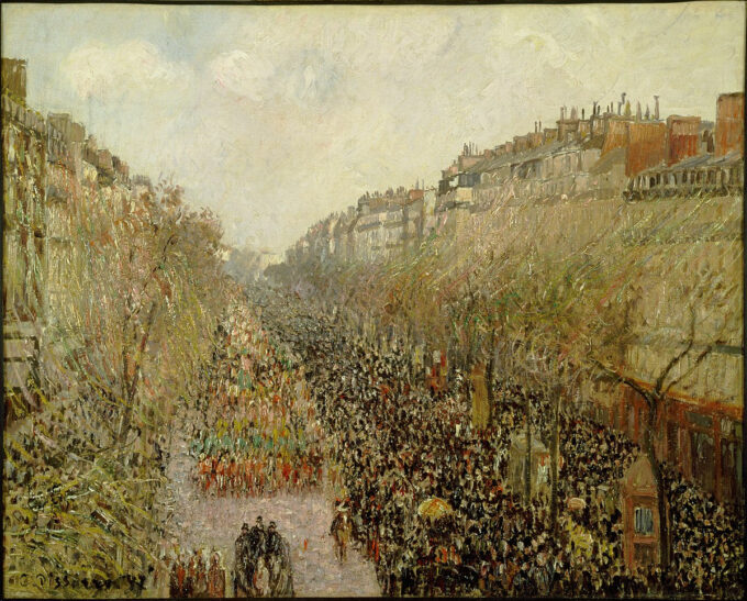 Boulevard Montmartre martedì grasso – Camille Pissarro Camille Pissarro 85x75