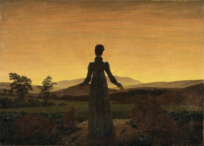 Donna davanti al tramonto – Caspar David Friedrich Caspar David Friedrich 105x70