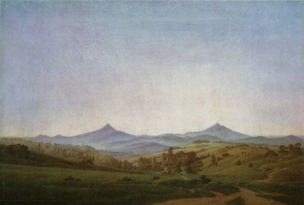 Paesaggio di Boemia con il monte Milleschauer – Caspar David Friedrich Caspar David Friedrich 105x70