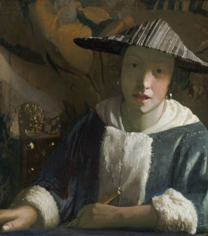 La giovane ragazza con il flauto – Johannes Vermeer Jan Vermeer 70x70