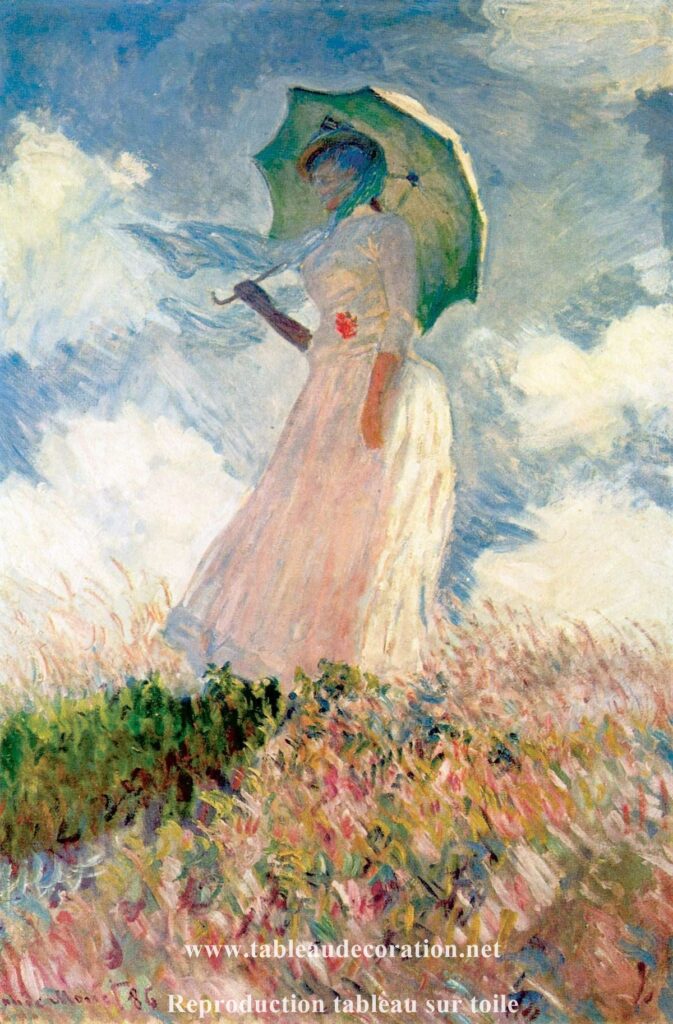 Donna con ombrello rivolta a sinistra – Monet Claude Monet 70x105