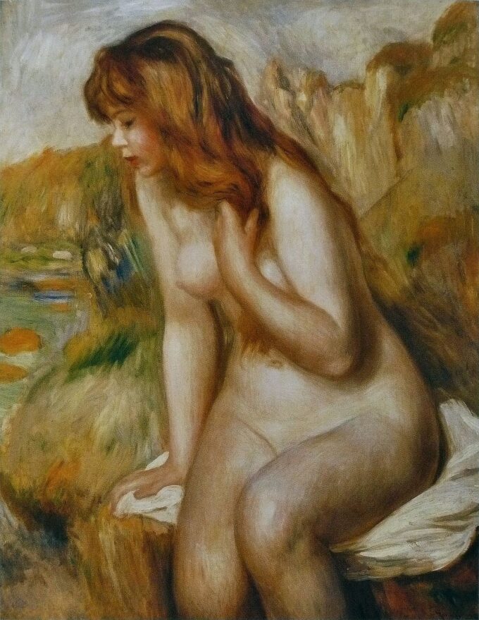 Bagnante su un masso – Pierre-Auguste Renoir Pierre-Auguste Renoir 70x85