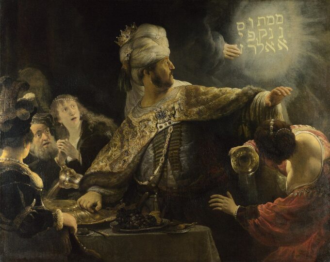 Il Banchetto di Balthazar – Rembrandt van Rijn Rembrandt van Rijn 85x75