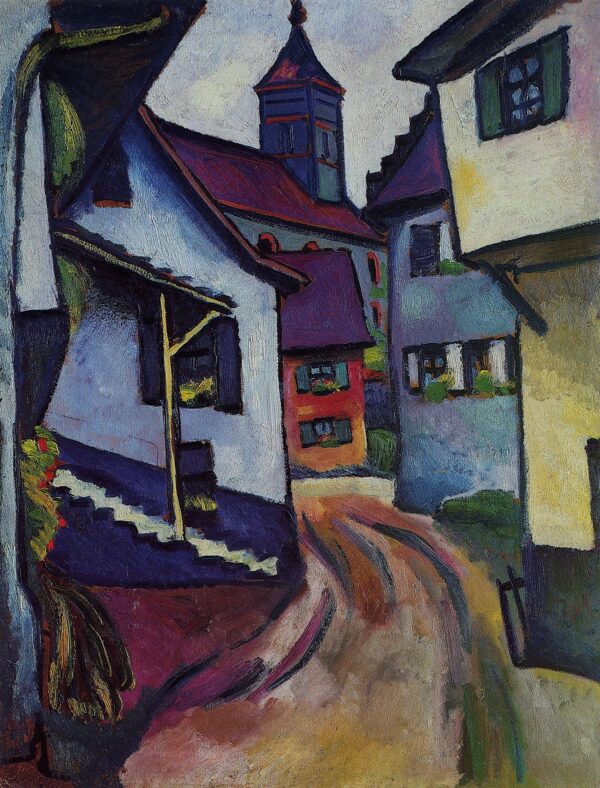 Strada con chiesa a Kandern – August Macke August Macke 70x85