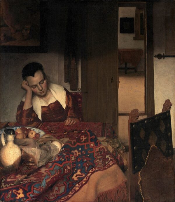 Una giovane ragazza assopita – Johannes Vermeer Jan Vermeer 70x85