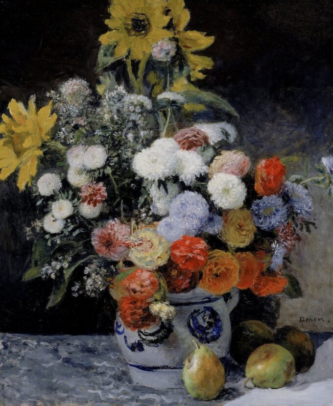 Fiori misti in un vaso di terracotta – Pierre-Auguste Renoir Pierre-Auguste Renoir 70x85