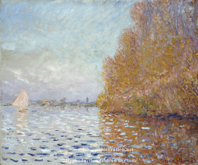 Il Bacino di Argenteuil con un Vela – Dipinto di Monet Claude Monet 85x75