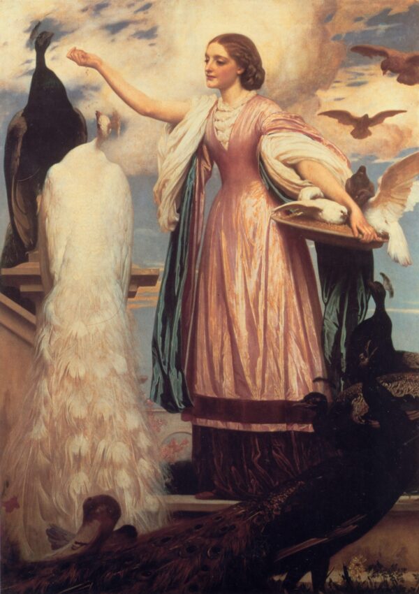 Una ragazza che nutre dei pavoni – Frederic Leighton Frederic Leighton 70x105