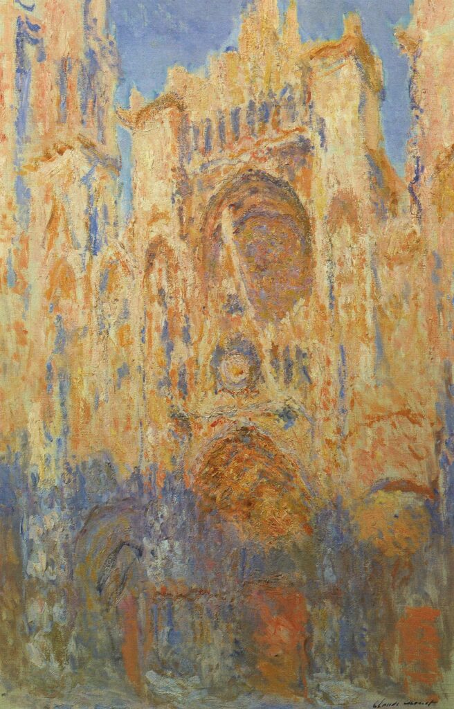 La Cattedrale di Rouen, facciata, sole al tramonto (W1327) – Claude Monet "Cathédrales de Rouen" di Claude Monet 70x105