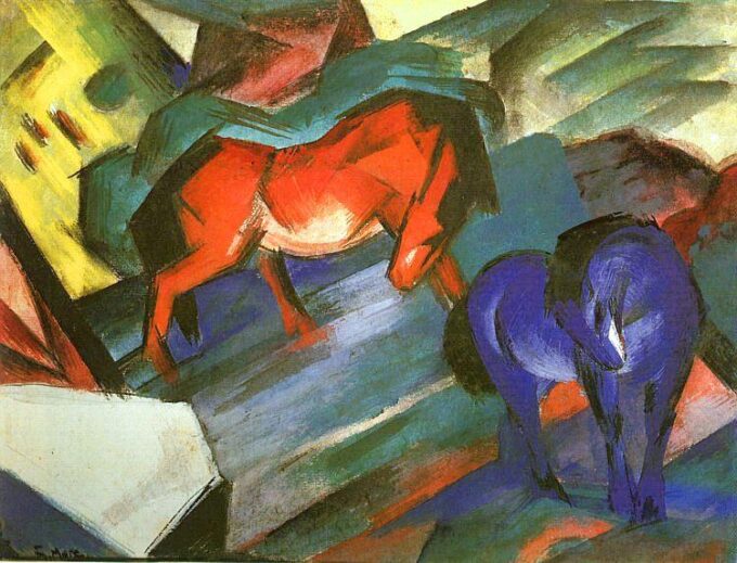 Cavalli rossi e blu – Franz Marc Franz Marc 85x75