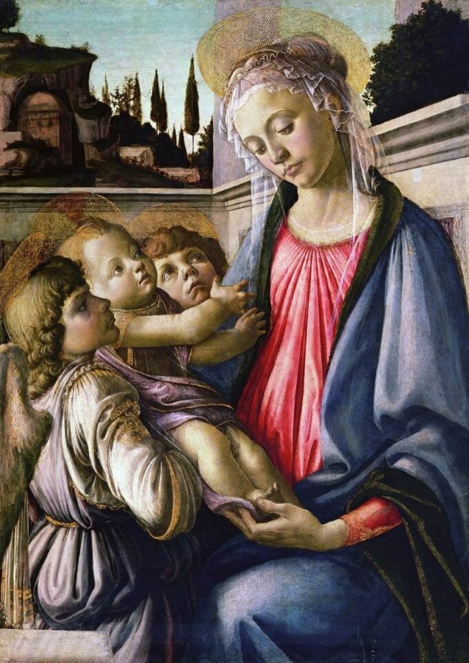 Madonna con un bambino e un angelo – Sandro Botticelli Sandro Botticelli 70x105