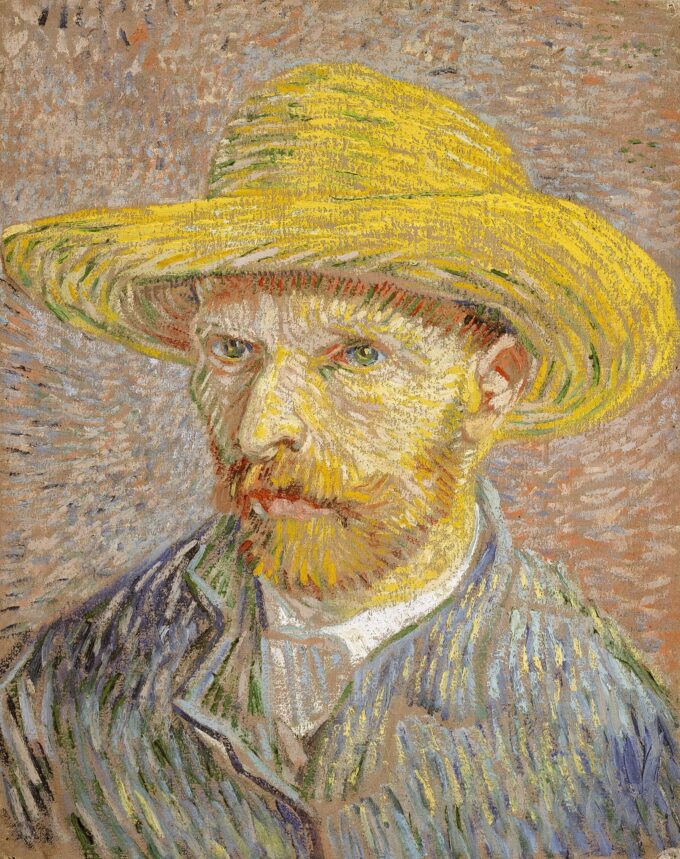 Autoritratto con cappello di paglia, 1887 – Van Gogh Gli autoritratti di Vincent van Gogh 70x85