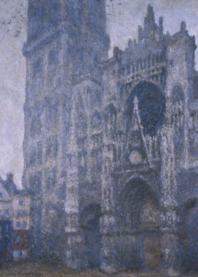 La Cattedrale di Rouen. Il Portale e la torre d’Albane. Tempo grigio (W1345) – Claude Monet "Cathédrales de Rouen" di Claude Monet 70x105