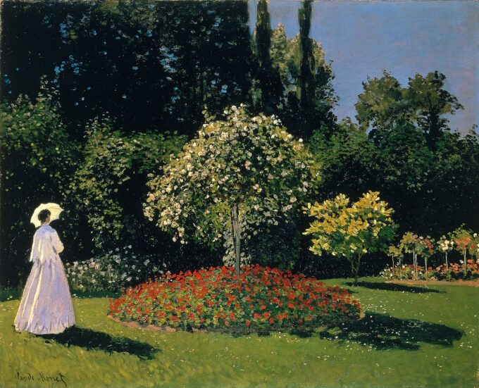 Dame in bianco nel giardino – Claude Monet Claude Monet 85x75