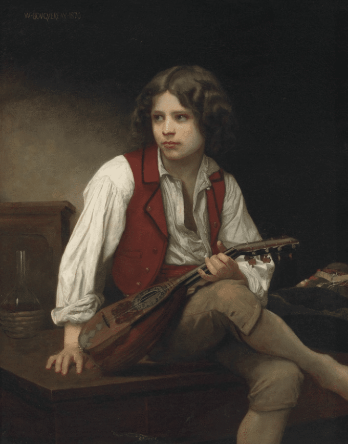 Ragazzo italiano con mandolino – William Bouguereau William Bouguereau 70x85