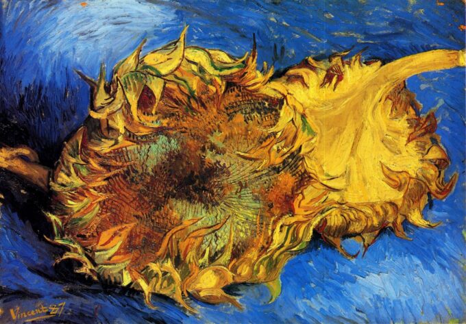 Due girasoli recisi – Van Gogh Serie Girasoli di Vincent van Gogh 105x70