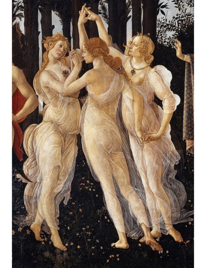 Le tre grazie. Dettaglio – La primavera – Sandro Botticelli Sandro Botticelli 70x85