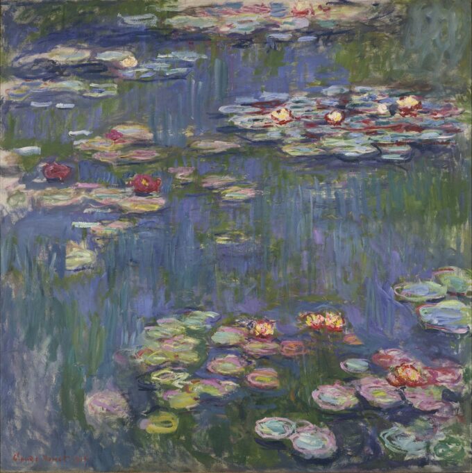 Ninfee, 1916 – Claude Monet "Les Nymphéas" di Claude Monet 70x70