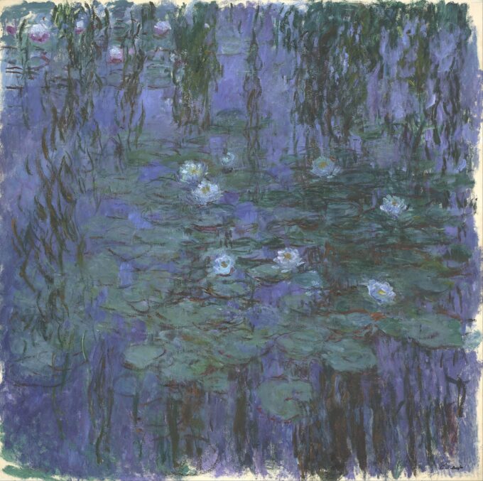 I Ninfèi blu – Claude Monet "Les Nymphéas" di Claude Monet 70x70