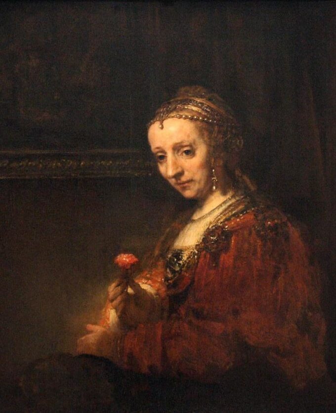 Donna con garofano – Rembrandt van Rijn Rembrandt van Rijn 70x85