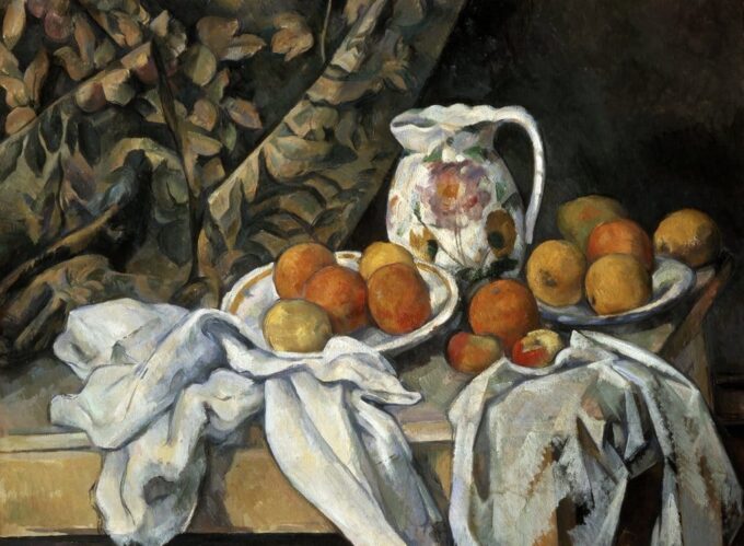 Natura morta con drapperia – Paul Cézanne Paul Cézanne 105x70