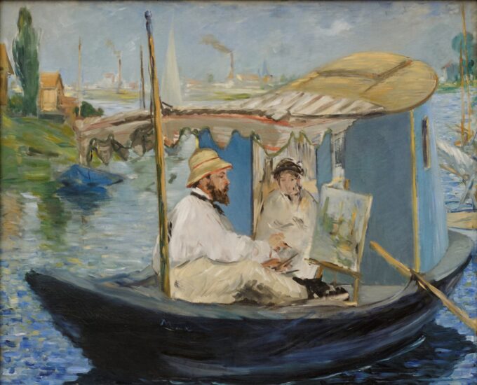 Claude Monet che dipinge nel suo atelier – Edouard Manet Édouard Manet 85x75