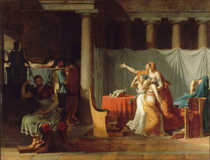 I licttori portano a Bruto i corpi dei suoi figli – Jacques-Louis David Jacques-Louis David 85x75