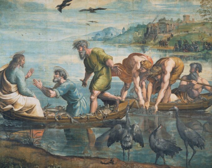 Il miracolo della pesca – Raphaël (pittore) Raffaello Sanzio 85x75