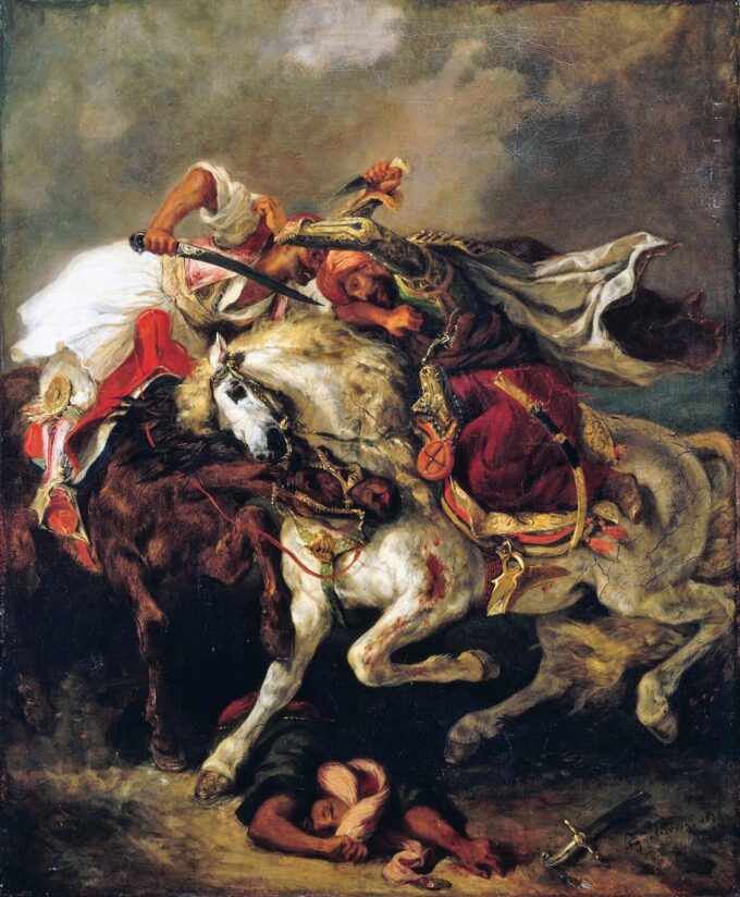 Il combattimento del Giaour e del Pasha – Eugène Delacroix Eugène Delacroix 70x85