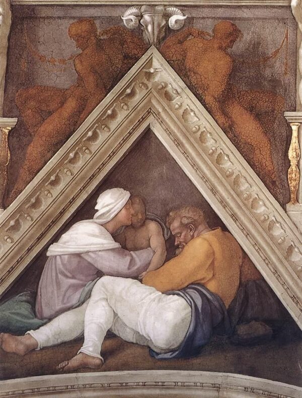 Plafond della Cappella Sistina: Gli antenati di Cristo – Michelangelo Michelangelo Buonarroti 70x85