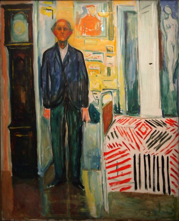 Autoritratto. Tra l’orologio e il letto – Edvard Munch Edvard Munch 70x85