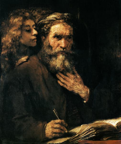 L’evangelista San Matteo e gli angeli – Rembrandt van Rijn Rembrandt van Rijn 70x85