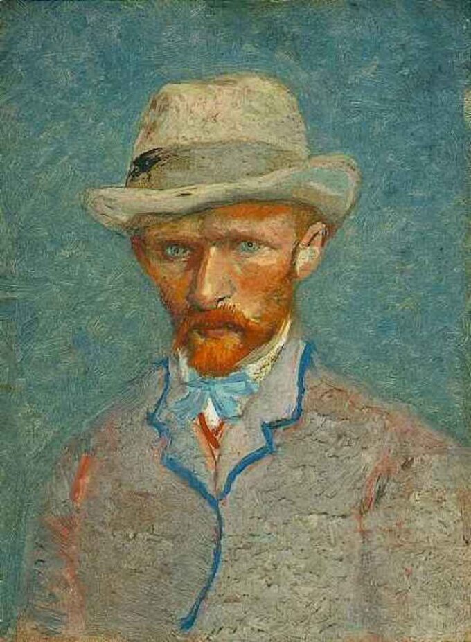 Autoritratto con un cappello di paglia grigia – Van Gogh Gli autoritratti di Vincent van Gogh 70x105