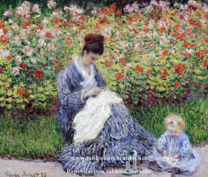 Camille Monet e il bambino nel giardino – Claude Monet Claude Monet 85x75