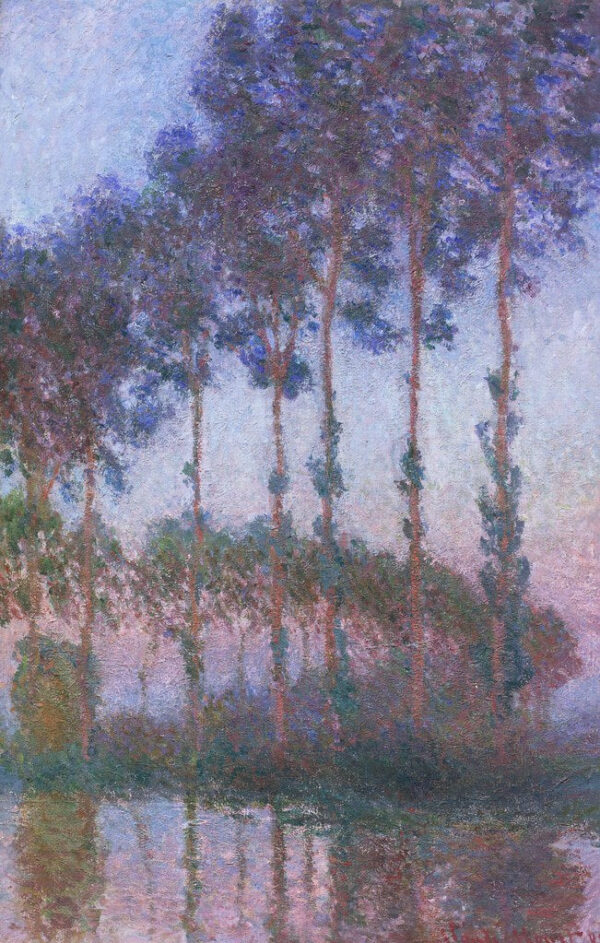 Pioppi lungo l’Epte, crepuscolo – Claude Monet "Peupliers" di Claude Monet 70x105