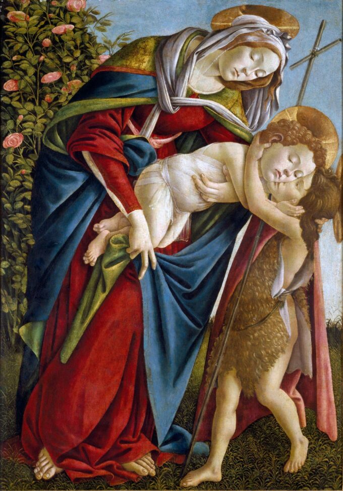 La Madonna con il Bambino e il ragazzo Giovanni – Sandro Botticelli Sandro Botticelli 70x105