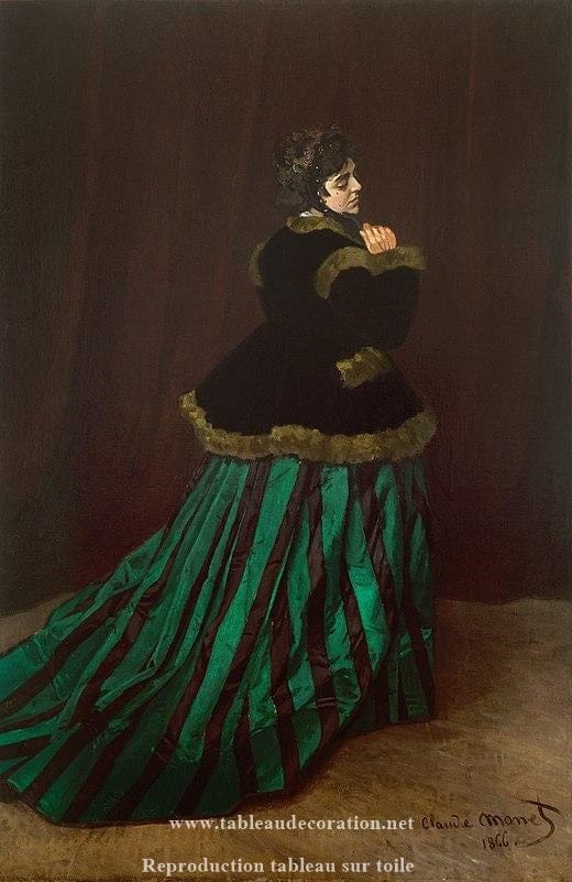 La donna in abito verde – Claude Monet Claude Monet 70x105